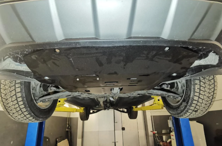 Захист двигуна Hyundai SantaFe IV (2018-2021) поверх пластику /V: всі/ на радіатор, двигун, КПП - 2.0 мм. 100657 фото